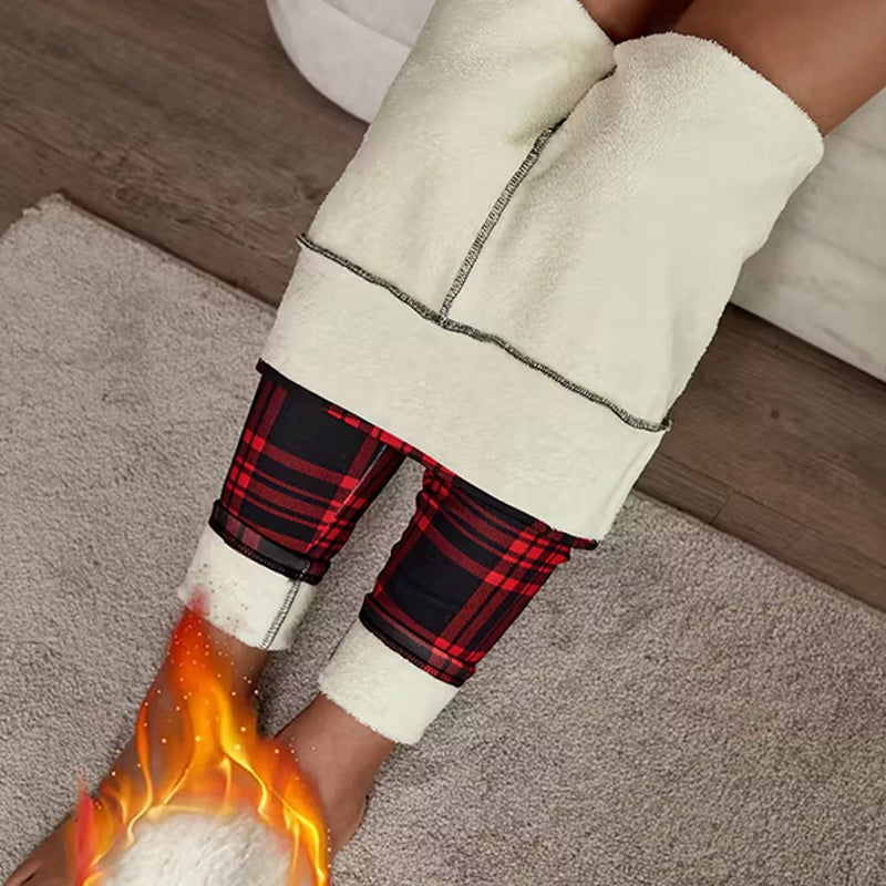 đąđąÂĄÂĄ50 % de descuento!!â°Leggings de cuadros forrados de polar para mujerđ„