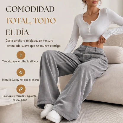 Pantalón Marlene, corte ancho
