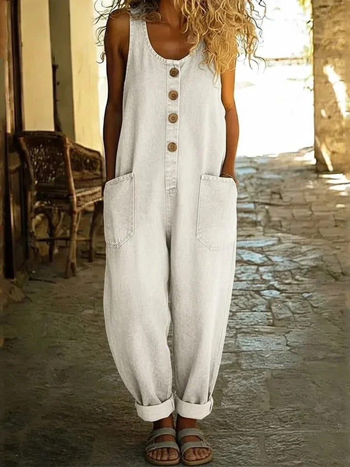 Saylor - Vintage Washed Cotton Denim Overalls