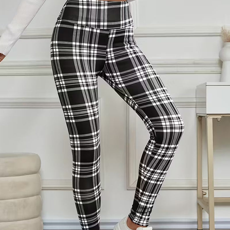 📢📢¡¡50 % de descuento!!⏰Leggings de cuadros forrados de polar para mujer🔥