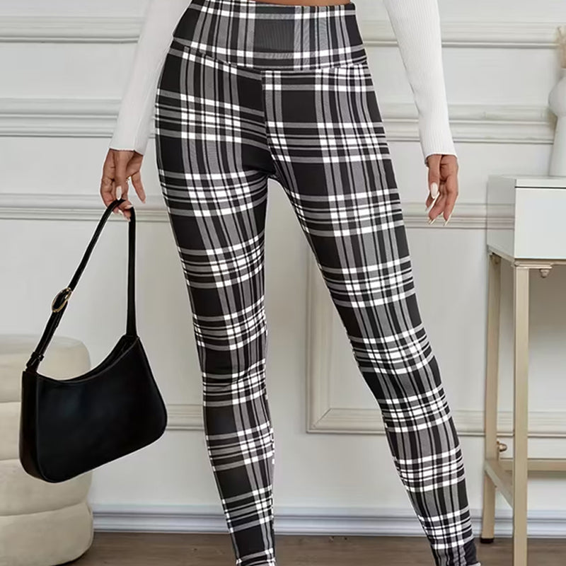 📢📢¡¡50 % de descuento!!⏰Leggings de cuadros forrados de polar para mujer🔥