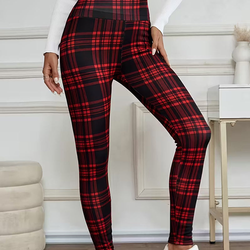 📢📢¡¡50 % de descuento!!⏰Leggings de cuadros forrados de polar para mujer🔥