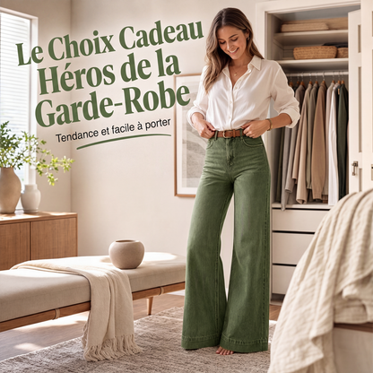 Jeans de pierna ancha con efecto alargador