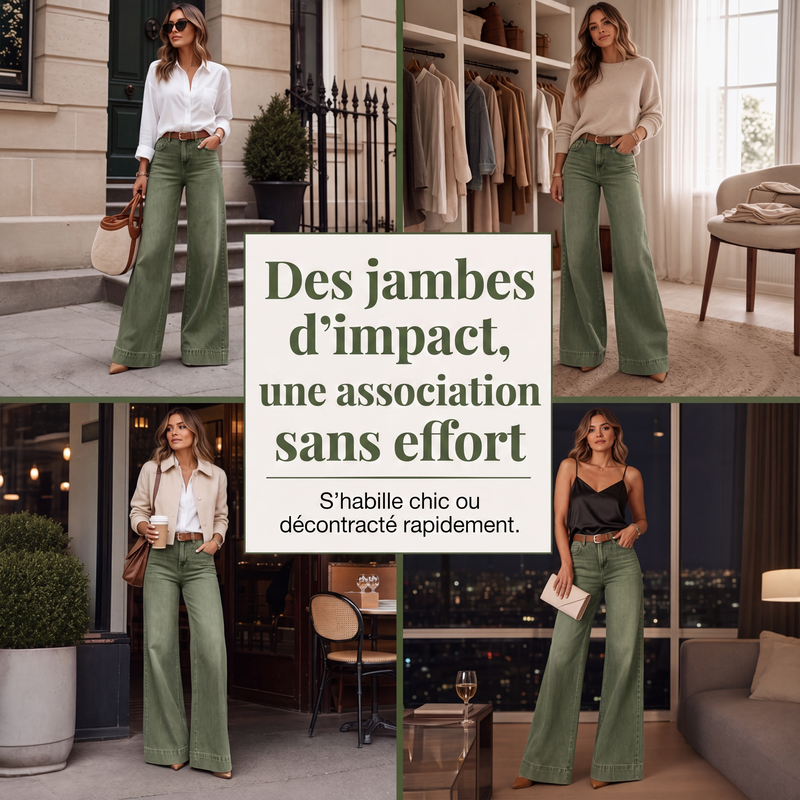 Jeans de pierna ancha con efecto alargador