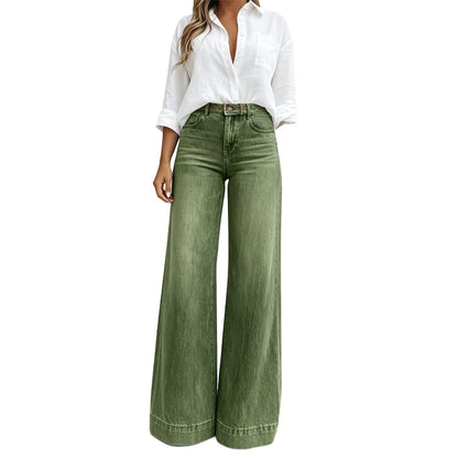 Jeans de pierna ancha con efecto alargador