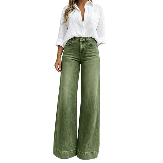 Jeans de pierna ancha con efecto alargador