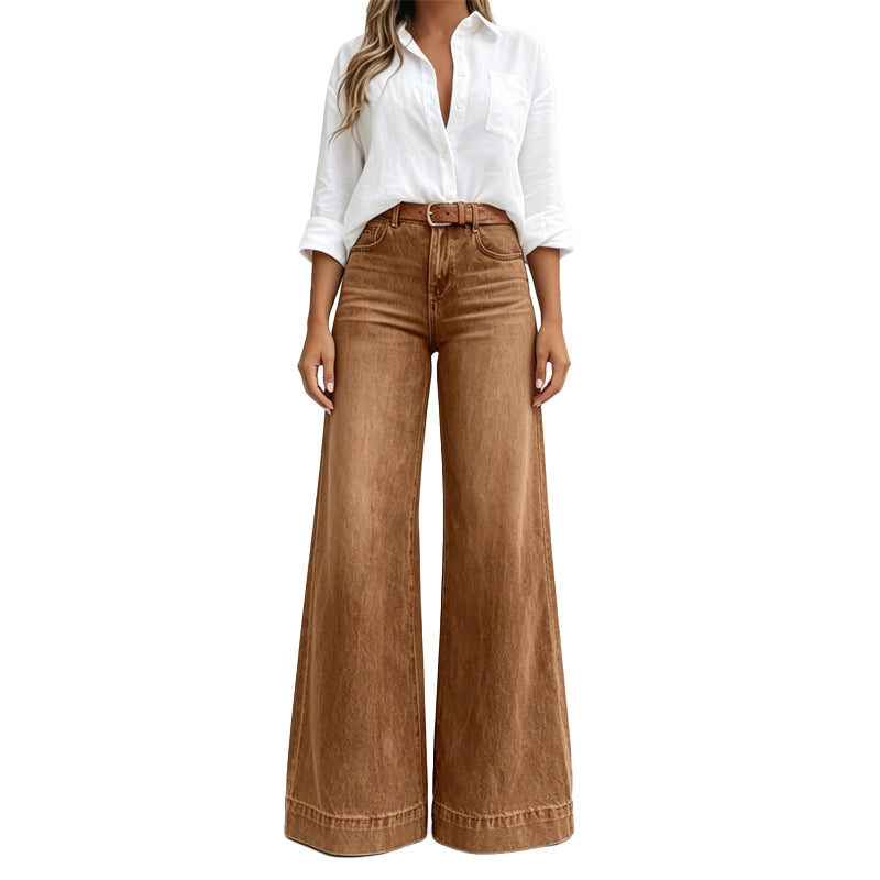 Jeans de pierna ancha con efecto alargador