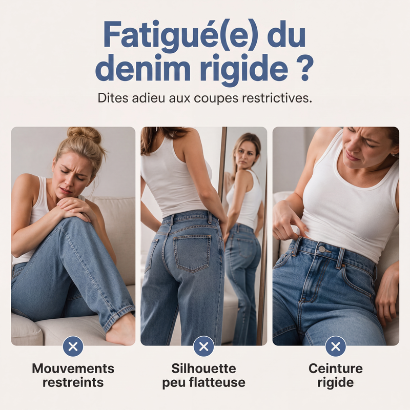 Jeans barrel elásticos de talle alto para mujer