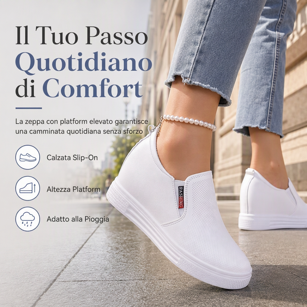 Irene: Zapatillas blancas con cuña
