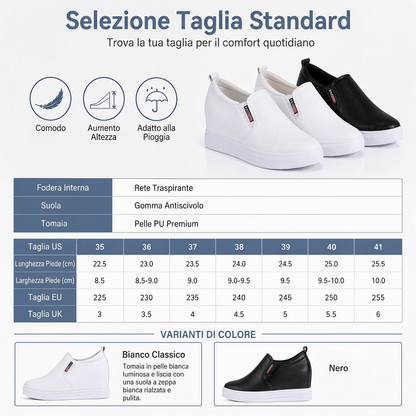 Irene: Zapatillas blancas con cuña