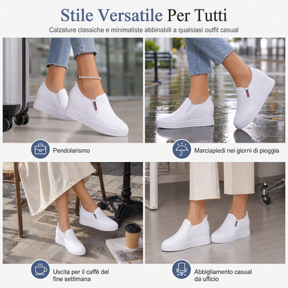 Irene: Zapatillas blancas con cuña
