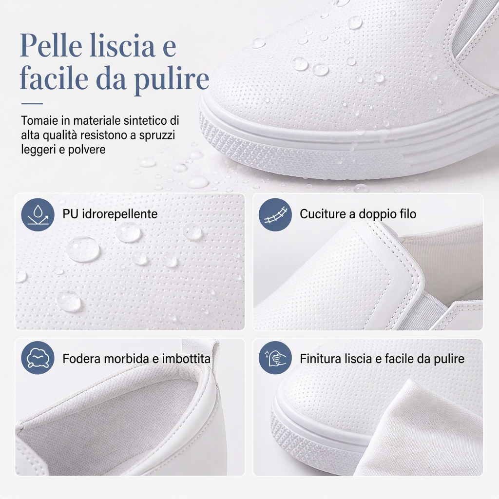 Irene: Zapatillas blancas con cuña