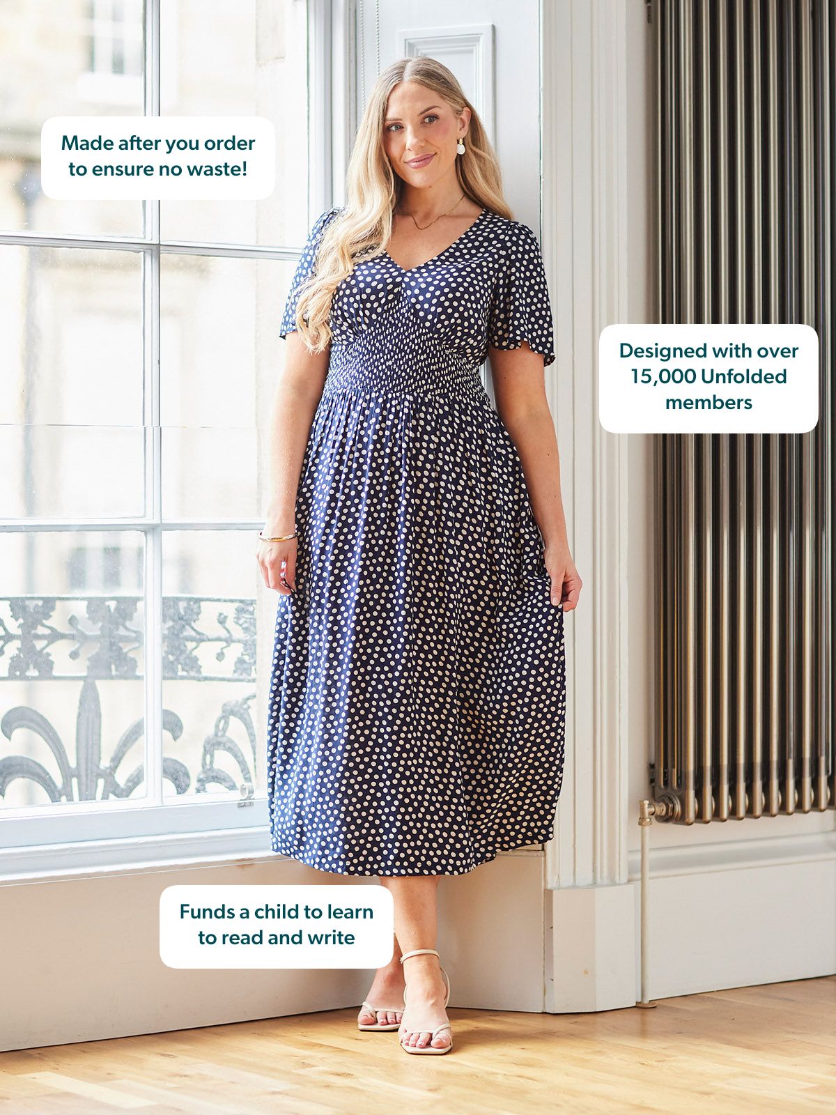 Marina Dress    · lunares · midi